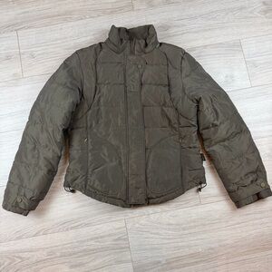 Calvin Klein Olive Green Down Puffer Jacket Vintage Y2K Streetwear Outerwear M